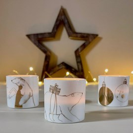 Tealight Holder with Polar Bear Design Tealight Holder with Polar Bear Design