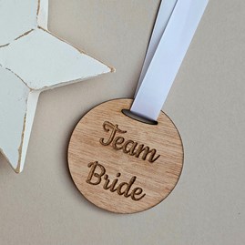 'Team Bride' Wooden Medal Wedding Gifts Bride Gifts Wooden Novelty Quirky Gifts Hen Party Gifts