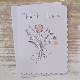 'Thank You' Card Exclusive Handmade Hand Drawn Unique Gift Card Greetings Cards Thank You Card Thanks