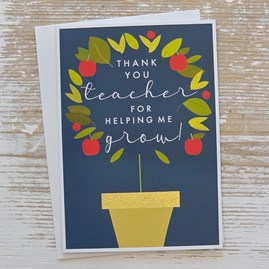 'Thank You Teacher For Helping Me Grow' Card Thank You Teacher Cards Thank You Cards