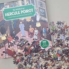 The World of Hercule Poirot 1000-piece Jigsaw Puzzle Novelty Family Fun Illustrated Jigsaw Puzzle 1000 Piece Puzzle Lover Gifts Hercule Poirot
