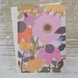 'Thinking Of You' Coneflowers Lasercut Card Stunning Unique Floral Sympathy Card Lasercut Greetings Card Flowers Thinking Of You