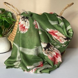 Thistle Print Scarf in Green