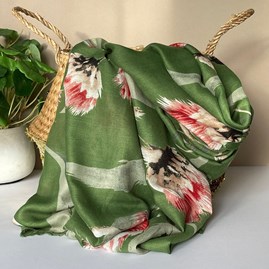Thistle Print Scarf in Green Gifts For Women Scarves And Accessories Thistle Print Scarf in Green Bold Floral