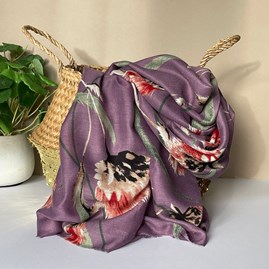 Thistle Print Scarf in Purple Gifts For Women Scarves And Accessories Thistle Print Scarf in Purple Bold Floral