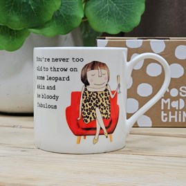 'Throw On Some Leopard Skin' Mug Rosie Made A Thing Novelty Quirky Fun Gifts Bone China Mugs Mother's Day Gifts Birthday Gifts