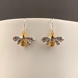 Solid Silver And Gold Plate Queen Bee Earrings Solid Silver And Gold Plate Queen Bee Earrings