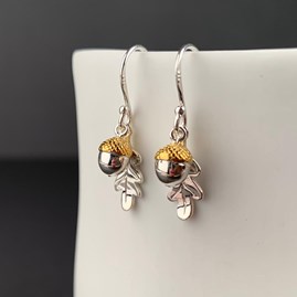 Solid Silver Oak Leaf And Acorn Earrings Solid Silver Oak Leaf And Acorn Earrings
