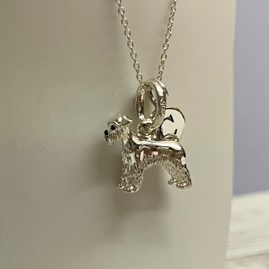 Personalised Schnauzer Dog Sterling Silver Necklace Personalised Schnauzer Dog Sterling Silver Necklace