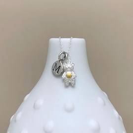 Personalised Teddy Bear Sterling Silver Necklace