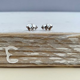 Sterling Silver Origami Polar Bear Earrings