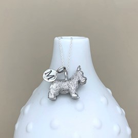 Personalised Silver Scottie Dog Charm Necklace Personalised Silver Scottie Dog Charm Necklace