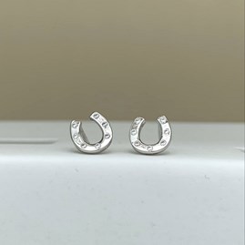 Sterling Silver Horseshoe Stud Earrings