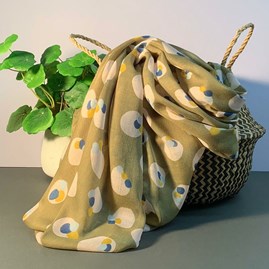 Painted Splodges Scarf In Olive Painted Splodges Scarf In Olive