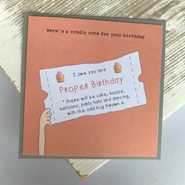 'Here's A Credit Note...' Greetings Card 'Here's A Credit Note...' Greetings Card