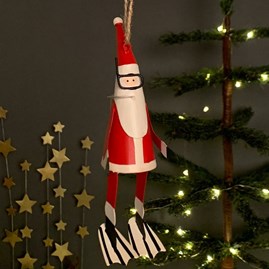 Scuba Diving Santa Hanging Christmas Decoration Scuba Diving Santa Hanging Christmas Decoration