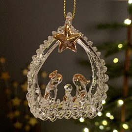 Hanging Glass Nativity Scene