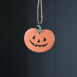 Tin Grinning Pumpkin Hanging Halloween Decoration Halloween Gifts Halloween Decorations Novelty Fun Quirky Gifts Hanging Pumpkin