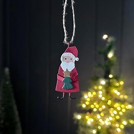 Tin Santa Hanging Christmas Decoration Tin Santa Hanging Christmas Decoration