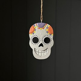 Tin Skull Hanging Halloween Decoration Halloween Gifts Halloween Decorations Novelty Fun Quirky Gifts Hanging Tin Skull