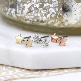 Triple Star Stud Earrings Set
