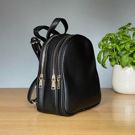 Triple Zipped Rucksack in Black Triple Zipped Rucksack in Black
