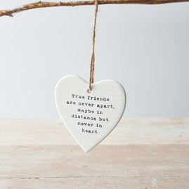 'True Friends' Hanging Ceramic Heart Decoration