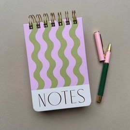 Twin Wire Notepad Wavy Stripes