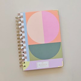 Undated Daily Planner - Geo Checks Stationary Gifts Diary And Journal Gifts Notebooks And Notepads Birthday Gifts Christmas Gifts
