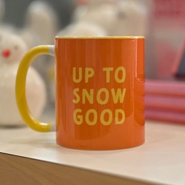 'Up To Snow Good' Christmas Mug Novelty Quirky Cheeky Christmas Mugs Glazed Ceramic Cup Drinkware Festive Christmas Gifts