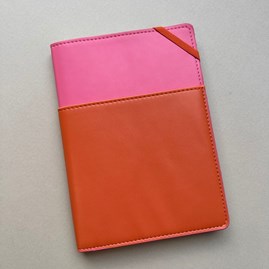 Vegan Leather Pocket Journal Pink & Chilli Vegan Leather Pocket Journal Pink & Chilli