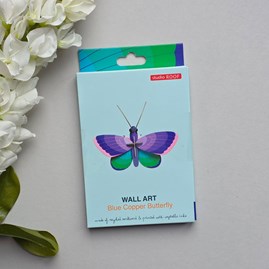 Wall Art - Blue Copper Butterfly Contemporary Wall Art Decoration Hanging Self Assembly 3D Creative Kits Butterfly Design