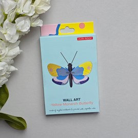 Wall Art - Yellow Monarch Butterfly Contemporary Wall Art Decoration Hanging Self Assembly 3D Creative Kits Butterfly Design