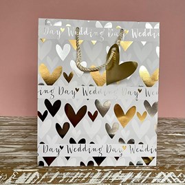 'Wedding Day' Hearts Large Gift Bag