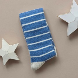 Welly Boot Striped Socks in Blue Warm Fluffy Snuggly Socks Gifts For Women Valentines Gifts Birthday Gifts Welly Boot Socks