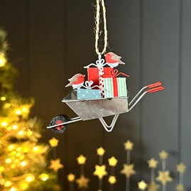 Festive Decorations Quirky Novelty Christmas Tree Decoration Metal Hanging Robin Decoration