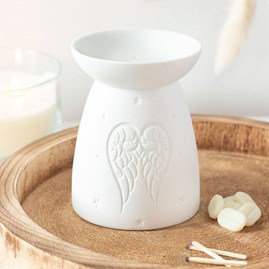 White Ceramic Angel Wings Oil Burner White Ceramic Angel Wings Oil Burner