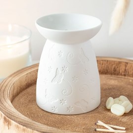 White Ceramic Butterfly Oil Burner White Ceramic Butterfly Oil Burner