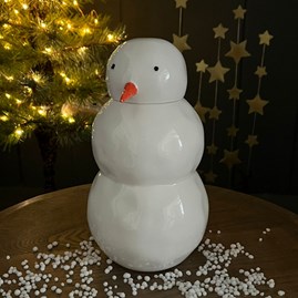 Ceramic Porcelain White Snowman Decoration Ornament Christmas Gifts Festive Decorations