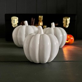 White Gloss Ceramic Pumpkin