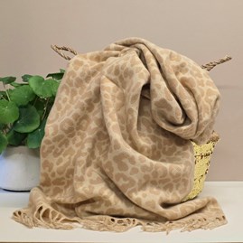 Winter Leopard Blanket Scarf in Cream Contemporary Super Soft Scarf Scarves Wraps Shawls Headscarf Headscarves Leopard Design