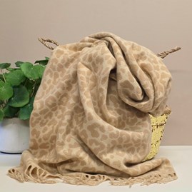 Winter Leopard Blanket Scarf in Cream Contemporary Super Soft Scarf Scarves Wraps Shawls Headscarf Headscarves Leopard Design