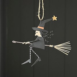 Halloween Gifts Halloween Decorations Novelty Fun Quirky Gifts Metal Hanging Witch On Broomstick