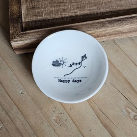 Wobbly Bowl - Happy Days Home Decorations Homeware Gifts Sentiment Keepsake Gift Porcelain Gift Wobbly Bowl Happy Days