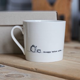 Wobbly Mug - Stroppy Before Coffee Home Decorations Homeware Gifts Sentiment Keepsake Gifts Porcelain Gifts Wobbly Mug