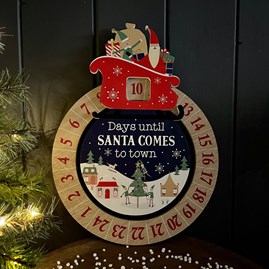 Wooden Christmas Countdown Hanging Plaque
