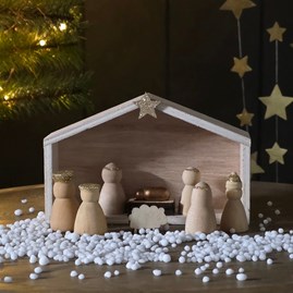 Christmas Decoration Children's Christmas Nativity Scene Wooden Nativty Set