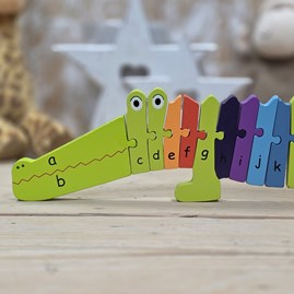 Orange Tree Gifts For Children Colour Shape Recognition Jigsaw Game Wooden Crocodile Alphabet Puzzle