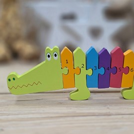 Wooden Crocodile Number Puzzle Orange Tree Gifts For Children Colour Shape Recognition Jigsaw Game Wooden Crocodile Number Puzzle
