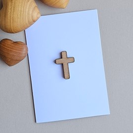Wooden Cross Pocket Token and Card Wooden Sentiment Token Wooden Keepsake Gift Sentiment Gifts Sentiment Greetings Card
